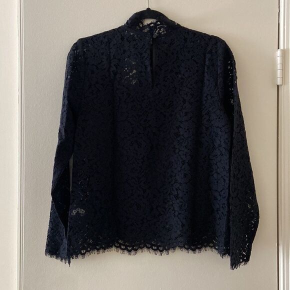 J. Crew Scalloped lace mockneck top* - Picture 3 of 4